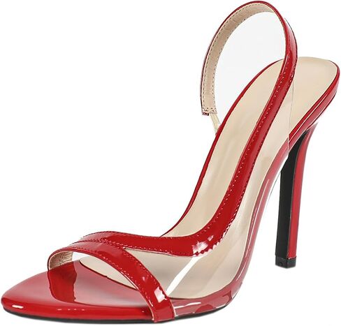 أعقاب صافية للنساء مثيرات Slingback Slingback Stilettos ذات الكعب الصنادل مفتوحة إصبع القدم عالي الكعب مضخات حفل زفاف العروس حفلة موسيقية in Saudi Arabia