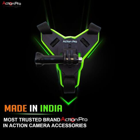 Action Pro™ Helmet 3M Chin Mount Strap Compatible with All Smartphones GoPro Hero 12 11 10 9 8 7 6 5 4 SJCAM DJI Osmo and All Action Cameras Made in India in Kuwait