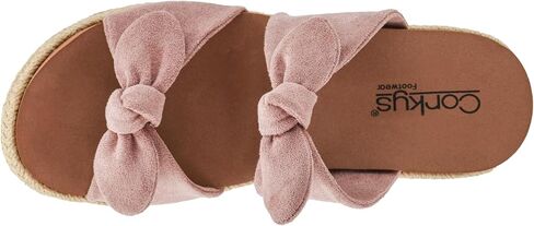 Corkys Footwear Women's Tie The Knot Wedge Sandal - إسفين ساحة 2.5 بوصة ، انزلاق على الإغلاق للراحة والأناقة ، مثالية للملابس غير الرسمية والأقنعة ، وارتداء طوال اليوم in Saudi Arabia