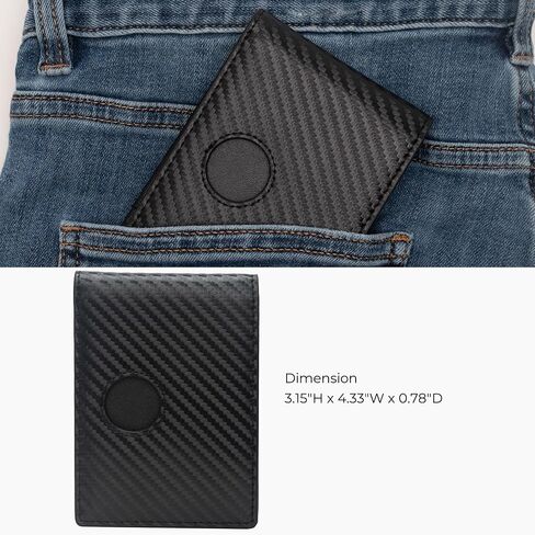 Alldaily Mens Wallet With AirTag Holder, Trackable Smart RFID Blocking Front Pocket Wallet, AirTag Not Included in Saudi Arabia