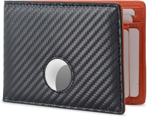 Alldaily Mens Wallet With AirTag Holder, Trackable Smart RFID Blocking Front Pocket Wallet, AirTag Not Included in Saudi Arabia