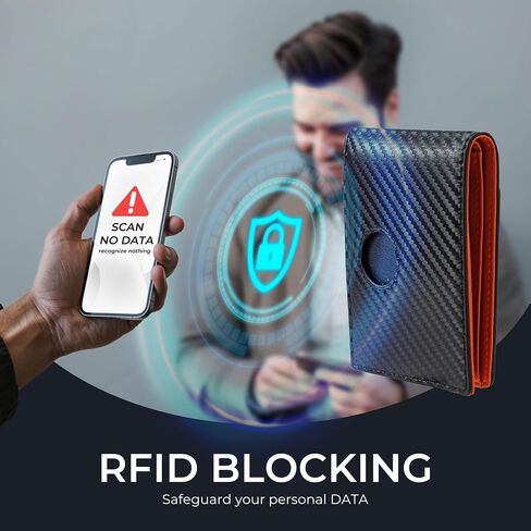 Alldaily Mens Wallet With AirTag Holder, Trackable Smart RFID Blocking Front Pocket Wallet, AirTag Not Included in Saudi Arabia