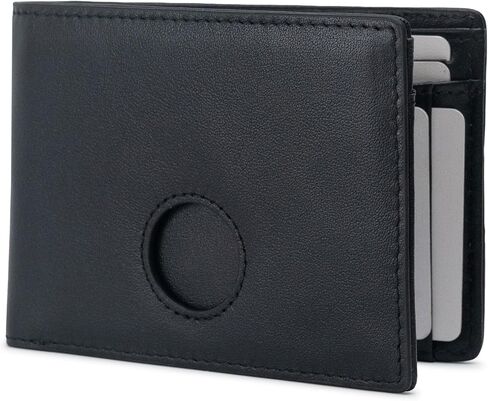 Alldaily Mens Wallet With AirTag Holder, Trackable Smart RFID Blocking Front Pocket Wallet, AirTag Not Included in Saudi Arabia