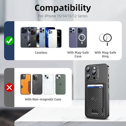 محفظة للرجال ، 2 في 1 محفظة ذكية مع حامل البطاقة المنبثقة ، حظر RFID محفظة جلدية الحد الأدنى محفظة ماجسافي ل iPhone 15/14/13 Pro/Promax in Kuwait