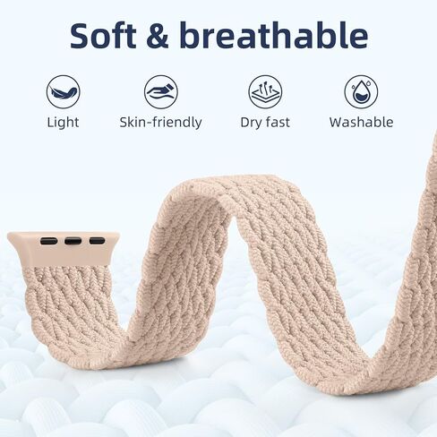 6 Pack Braided Stretchy Solo Loop Compatible with Apple Watch Bands 40mm 38mm 44mm 45mm 41mm 42mm 46mm 49mm for Women Men, Adjustable Nylo Sport Bands for iWatch Series 10 9 Ultra 8 7 6 5 4 SE in Saudi Arabia
