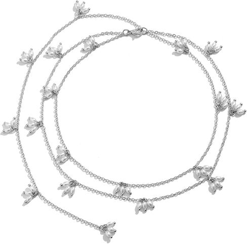 Wedding Pearl Back Chain Necklace Bridal Back Chain Jewelry Metal Bead Tassel Backdrop Necklace Long Pearl Back Necklace Backless Dress for Women in Saudi Arabia