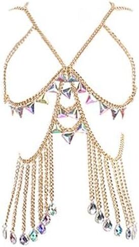 YWCUTE Women's Fashion Sexy Bra Club Bar Body Chain Bikini Swimwear Party Jewelry Gift (Silver) in Saudi Arabia