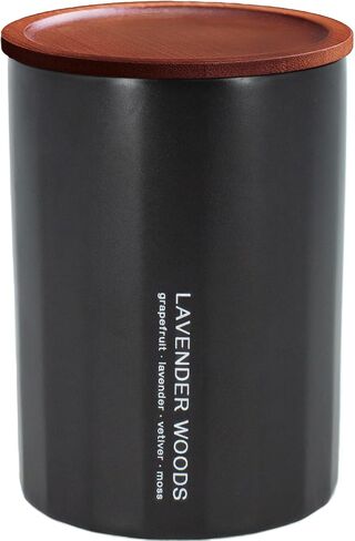 DOWAN Wood Wick Scented Candle, Ceramic Jar, 8Oz, Black, Vanilla & Smoke for Men, Non Toxic Soy Wax & Beeswax in Saudi Arabia