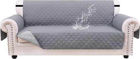 Smiry Reversible Waterproof Couch Cover Sofa Cover for 3 Cushion Couch Washable Furniture Protector Slipcover with Elastic Straps for Dogs, Kids (Sofa, Chocolate/Beige) in Saudi Arabia