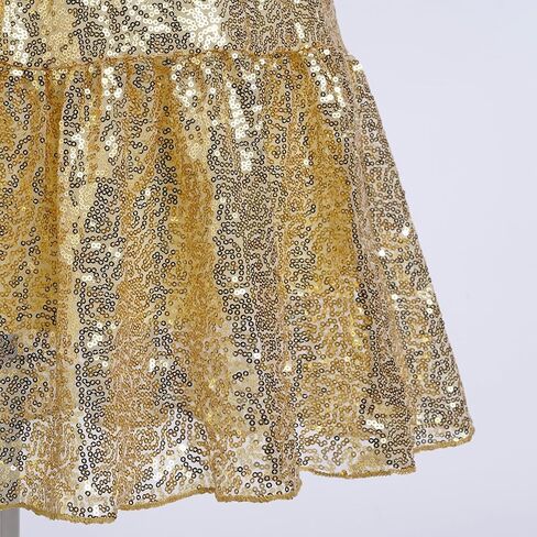 IBAKOM Girl Sparkly Sequin Dress Glitter Birthday Tea Party Flower Girl Wedding Outfit Teen Formal Pageant Fancy Swing Dress in Kuwait
