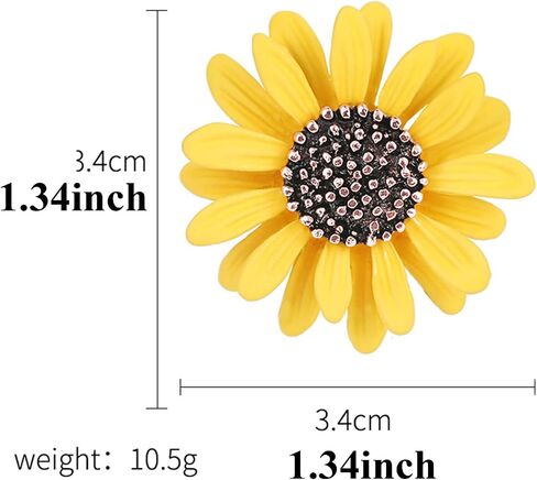 Colorful Daisy Sunflower Brooch Pins - Bohemian Style Flower Lapel Pins Badge Dress Neckline Pin for Women Girls in Saudi Arabia