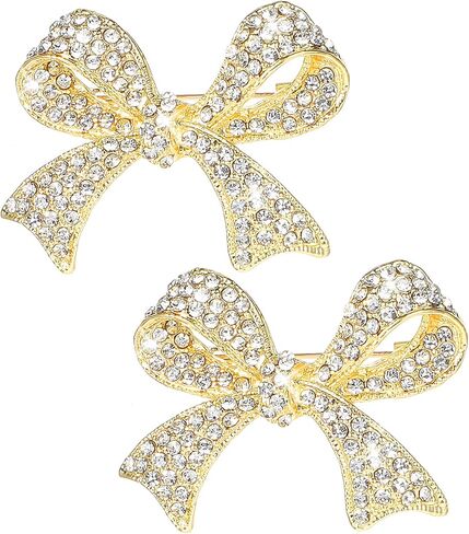 Bow Brooch Pin for Women，bling Rhinestones Brooches Pins，Vinage Sparkly Bow pins for Lapel，intage Crystal Large Bowknot Brooches，dress pin，rhinestone pins，Bow Jewelry in Saudi Arabia