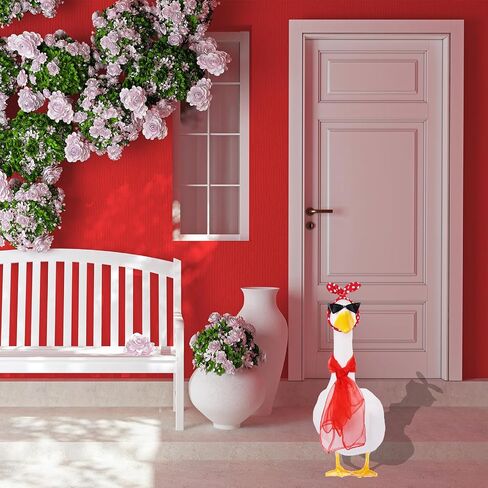 3 Pcs Porch Goose Outfit Set for 23'' 17'' Cement Goose Costume 50s Scarf Sunglasses for Party Outdoor Patio Decor in Saudi Arabia