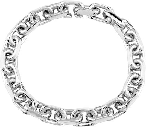 Silvershake 10mm 925 Sterling Silver Fashion Heavy Chunky Cable Cable سلسلة ربط سوار 8 بوصة و 9 بوصات و 10 بوصات أو قلادة 20 بوصة و 22 بوصة للمجوهرات للنساء أو الرجال للجنسين in Kuwait