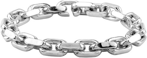 Silvershake 10mm 925 Sterling Silver Fashion Heavy Chunky Cable Cable سلسلة ربط سوار 8 بوصة و 9 بوصات و 10 بوصات أو قلادة 20 بوصة و 22 بوصة للمجوهرات للنساء أو الرجال للجنسين in Kuwait