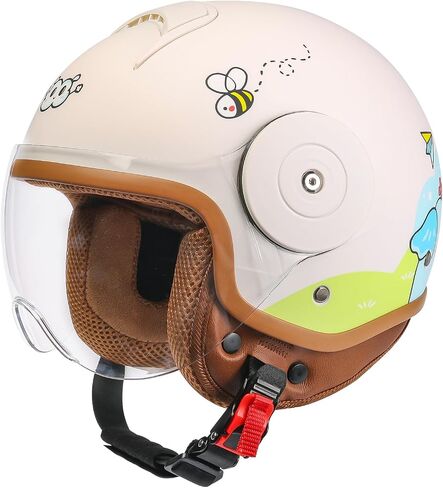 Kids 3/4 Open Face Hace-stycle Beachs for 4-15 years ، Houth Child Bike Bike ATV ATV ، خوذات نصف خفيفة الوزن للدراجة الكهربائية فيسبا غو كارت 4 ويلر ، معتمدة in Kuwait