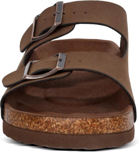 YZ Women's Cork Footbed Sandals Open Toe Slippers Adjustable Buckle Flat Sandals + Comfort Slip-On Shoes in Kuwait