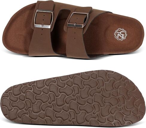 YZ Women's Cork Footbed Sandals Open Toe Slippers Adjustable Buckle Flat Sandals + Comfort Slip-On Shoes in Kuwait