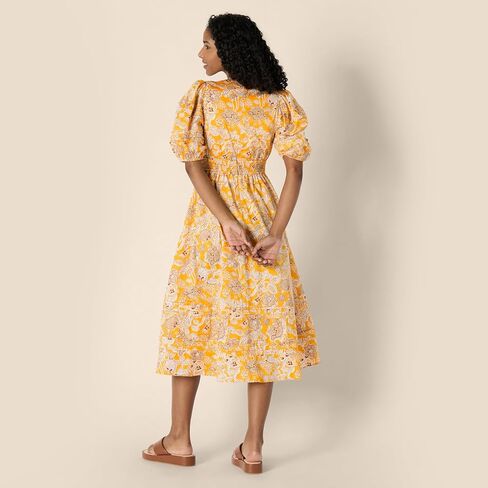 Amazon Essentials Women's Cotton Cotton Sateen Sateen Sleeve Midi Dress in Kuwait