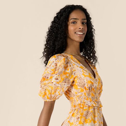 Amazon Essentials Women's Cotton Cotton Sateen Sateen Sleeve Midi Dress in Kuwait