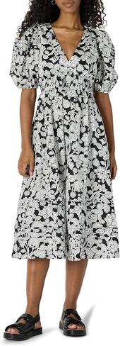 Amazon Essentials Women's Cotton Cotton Sateen Sateen Sleeve Midi Dress in Kuwait
