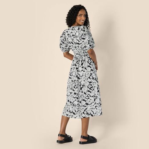 Amazon Essentials Women's Cotton Cotton Sateen Sateen Sleeve Midi Dress in Kuwait