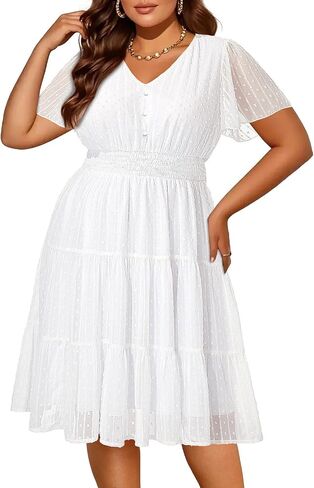 Pinup Fashion Plus Size Summer Dresses-Casual Graduation Beach Sundress Vacation Easter Short Dress in Saudi Arabia