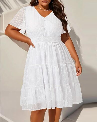 Pinup Fashion Plus Size Summer Dresses-Casual Graduation Beach Sundress Vacation Easter Short Dress in Saudi Arabia
