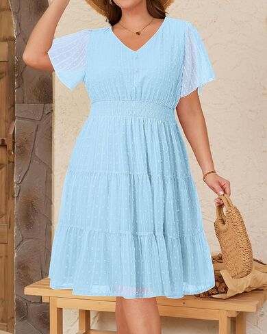 Pinup Fashion Plus Size Summer Dresses-Casual Graduation Beach Sundress Vacation Easter Short Dress in Saudi Arabia