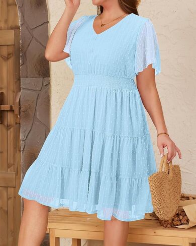 Pinup Fashion Plus Size Summer Dresses-Casual Graduation Beach Sundress Vacation Easter Short Dress in Saudi Arabia
