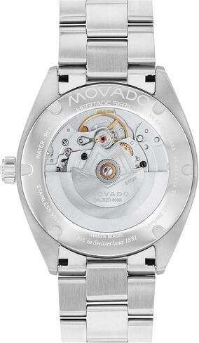 Movado Heritage Datron Automatic Men Watch - الحركة السويسرية لتوليد الذات ، سوار من الفولاذ المقاوم للصدأ ، مقاومة الماء in Saudi Arabia