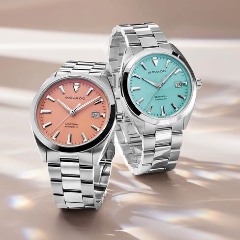 Movado Heritage Datron Automatic Men Watch - الحركة السويسرية لتوليد الذات ، سوار من الفولاذ المقاوم للصدأ ، مقاومة الماء in Saudi Arabia