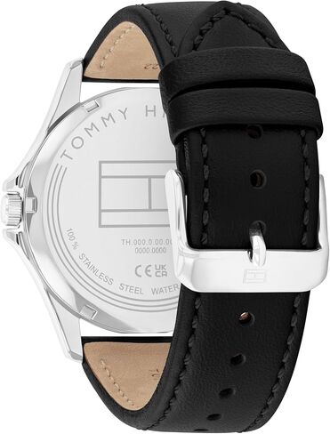 Tommy Hilfiger Men's 3-Hand Quartz Watch – 42mm Case, Leather Strap, 3 ATM Water Resistant, Modern Everyday Timepiece, Gift for Him in Saudi Arabia