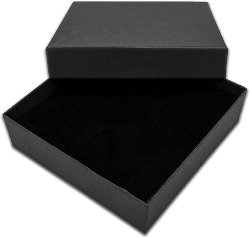 TheDisplayGuys - 24-Pack Cardboard Kraft Paper Jewelry Gift Boxes w. Velvet Padding - Necklace/Pendant - Matte Black - #33 (3.5" x 3.5" x 1.0") in Saudi Arabia