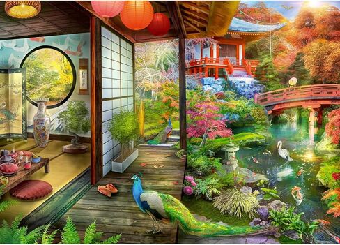 ريفينز بيرغر احجية جيغسو من كيوتو اليابانية جاردن تي هاوس 1000 قطعة للبالغين - 17497 - كل قطعة فريدة من نوعها، تقنية سوفت كليك تعني أن القطع تتناسب معًا بشكل مثالي in Kuwait