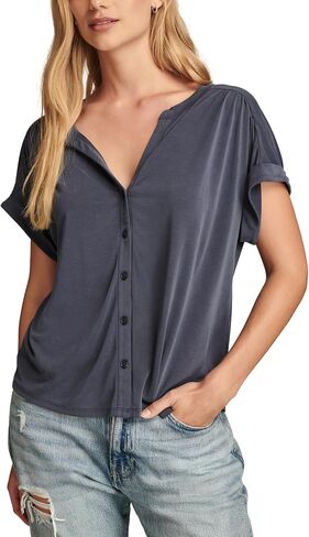Lucky Brand Women's Sandwash Short Sleeve Button Front Top in Saudi Arabia