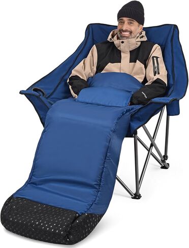 WARM-U-FEET Oversized Camping Chair with Foot Warmer | Insert Hand Warmer for A DIY Heated Chair | Winter Sports Outdoor Ice Fishing Hunting | 400 LBS | Fully Padded | (Not Include Hand Warmer) in Kuwait