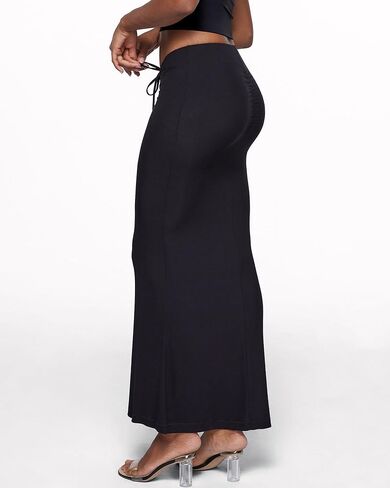 INLYRIC Women's High Waist Long Maxi Skirts Floor Length Stretchy Fitted Ruched Lounge Skirt in Saudi Arabia