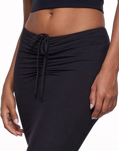 inlyric للسيدات عالية الخصر الطويل maxi الطابق الطابق الطابق مطاطية تنورة روكيد صالة in Kuwait