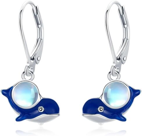Animal Moonstone Earrings 925 Sterling Silver Earring Moonstone Leverback Earrings Jewelry Gifts for Women Mother's Day in Saudi Arabia