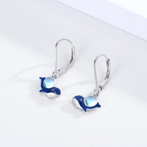 Animal Moonstone Earrings 925 Sterling Silver Earring Moonstone Leverback Earrings Jewelry Gifts for Women Mother's Day in Saudi Arabia