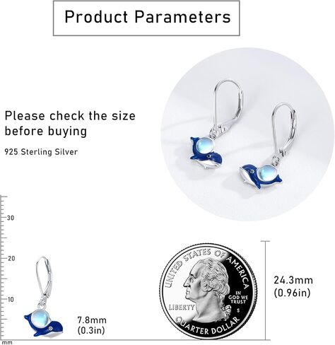 Animal Moonstone Earrings 925 Sterling Silver Earring Moonstone Leverback Earrings Jewelry Gifts for Women Mother's Day in Saudi Arabia