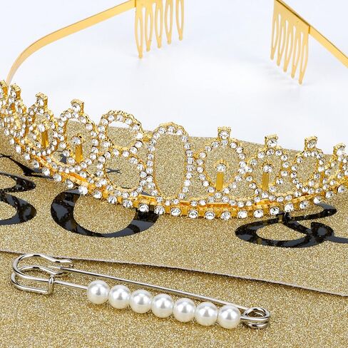 80th Birthday Sash and Tiara - Purple Tiara, 80th Birthday Gifts for Women, Decorations in Kuwait