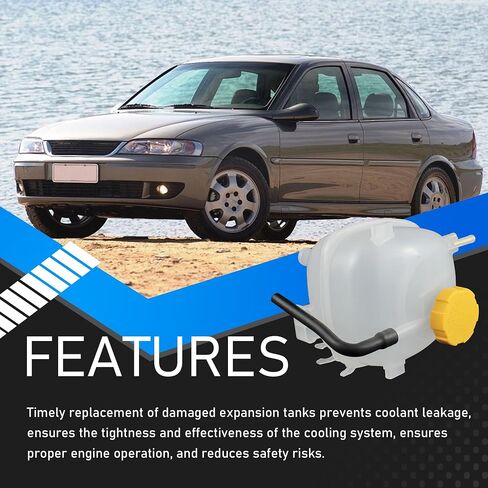خزان خزان توسيع سائل التبريد مع غطاء ومستشعر متوافق مع 2003-2011 SAAB 9-3 9-3X L4 2.0L 2003-2005 CHEVROLET VECTRA L4 2.2L V6 3.2L يستبدل 603372 1304237 9202200 11846007803 in Saudi Arabia