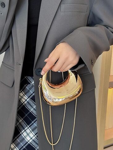 Women's Mini Crescent Acrylic Designer Luxury Bags Clutch Purse Bag Crossbody Shoulder Handbags With Chain in Kuwait