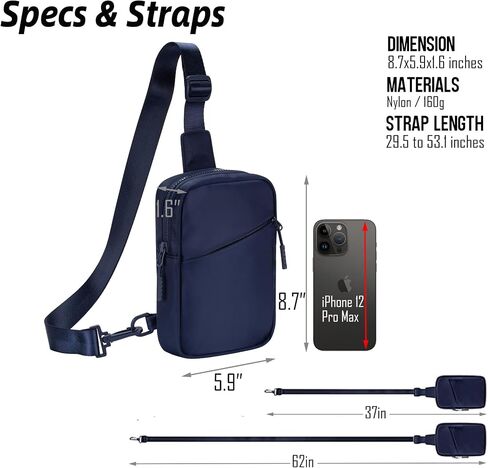 USHAKE Small Sling Bag for Women and Men, Water Resistant Crossbody Chest Bag Small Travel Bag for Casual, Travelling, Sport in Saudi Arabia