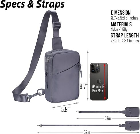USHAKE Small Sling Bag for Women and Men, Water Resistant Crossbody Chest Bag Small Travel Bag for Casual, Travelling, Sport in Saudi Arabia