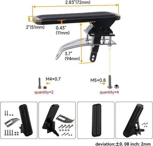 Billet Aluminum Gas Throttle Pedal Floor Mount Hot Rod Rat 2 Pad+Stainless Steel 36" Throttle Gas Cable &Spring Street Chevy Ford SBC Street Rods, Etc Black. in Saudi Arabia