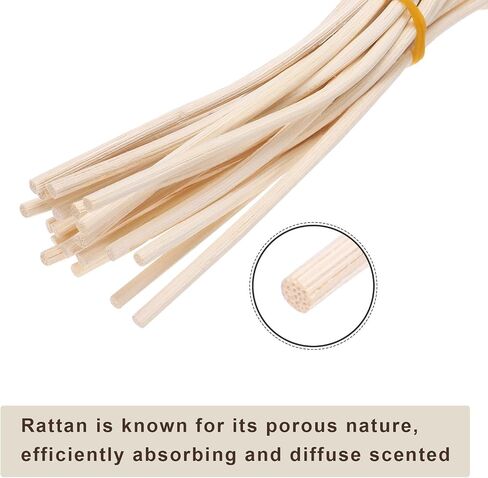 UXCELL 20PCS Wavy Rattan Reed Diffuser Sticks ، 28 سم/11 طبيعية خشبية من العطور الخشبية الموزع للتشويش بديل للمنزل ، غرفة نوم ، فندق ، مكتب ، ديكور رف الحمام (القهوة) in Kuwait