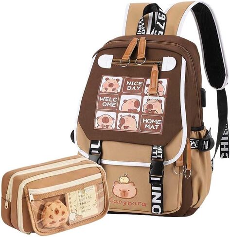 Capybara Backpack Ita Bag Breathable Cute Cartoon Mochila Capybara Bag Funny Kawaii Backpack in Kuwait